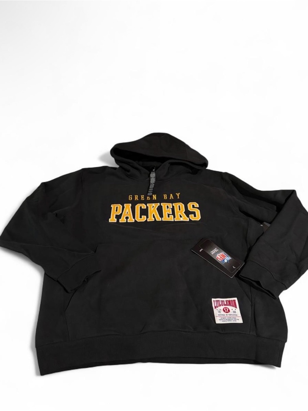 lululemon athletica Black Hoodie with Yellow Green Bay Packers Logo